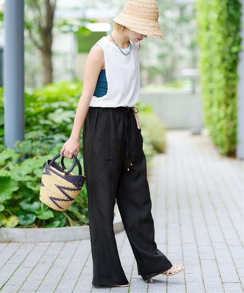 IENA LA BOUCLE 麻シーチングイージーパンツ3（その他パンツ）｜IENA