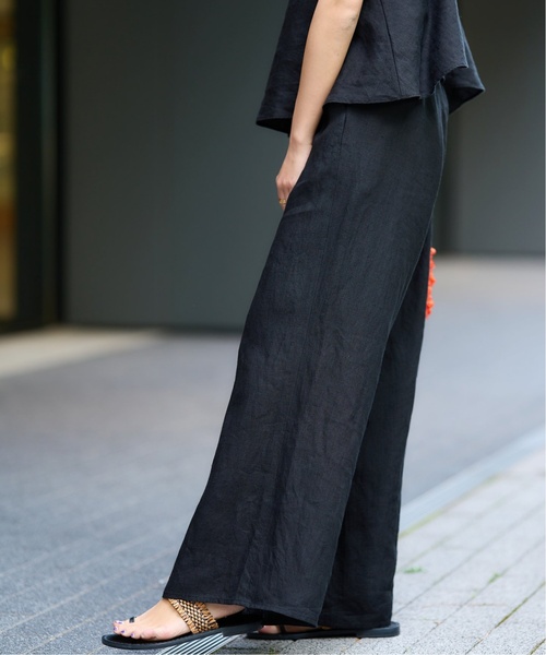 IENA LA BOUCLE 麻シーチングイージーパンツ3（その他パンツ