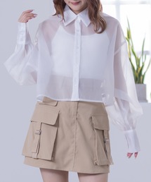 clear | ショート丈シアーシャツ (シャツ/ブラウス)