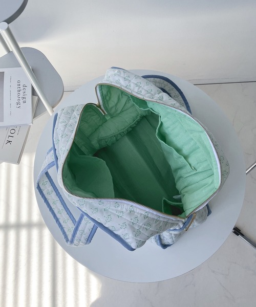 AS KNOW AS plus（アズノゥアズプラス）の「インドプリントキルトボストンバッグ（ボストンバッグ・レディース・ライトピンク/ホワイト系/グレー系/ターコイズブルー系/ブルー系/ピンク系・FREE）」の22枚目の写真