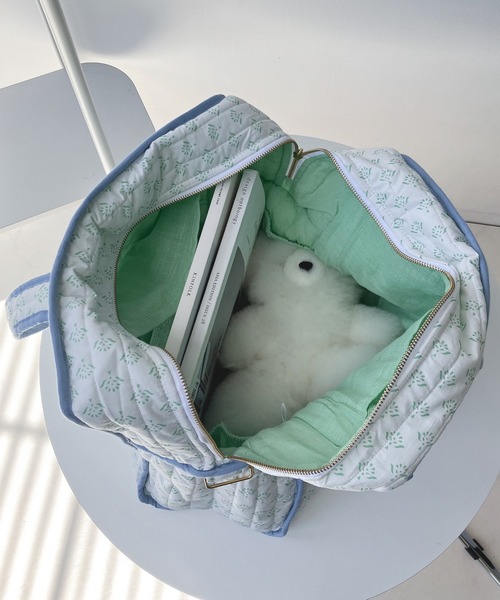 AS KNOW AS plus（アズノゥアズプラス）の「インドプリントキルトボストンバッグ（ボストンバッグ・レディース・ライトピンク/ホワイト系/グレー系/ターコイズブルー系/ブルー系/ピンク系・FREE）」の10枚目の写真