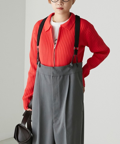 forksy.】サスペンダー付きタックパンツ（その他パンツ）｜forksy