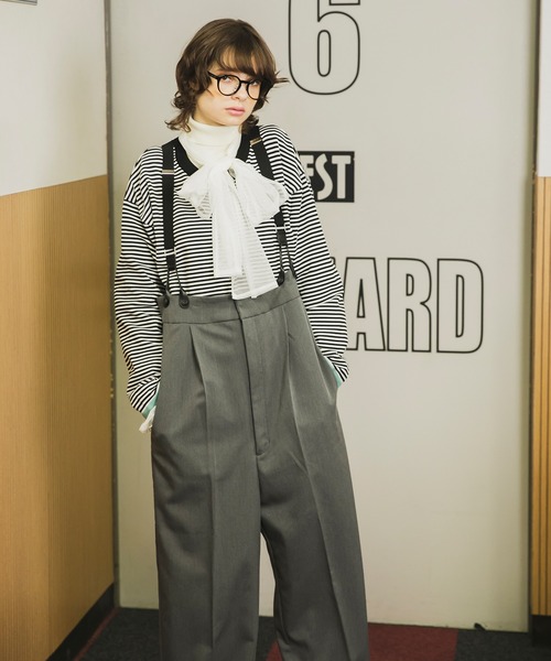 forksy.(フォルクシー)の「【forksy.】サスペンダー付きタックパンツ(その他パンツ・レディース・杢グレー/ブラック/ベージュ・FREE)」の6枚目の写真