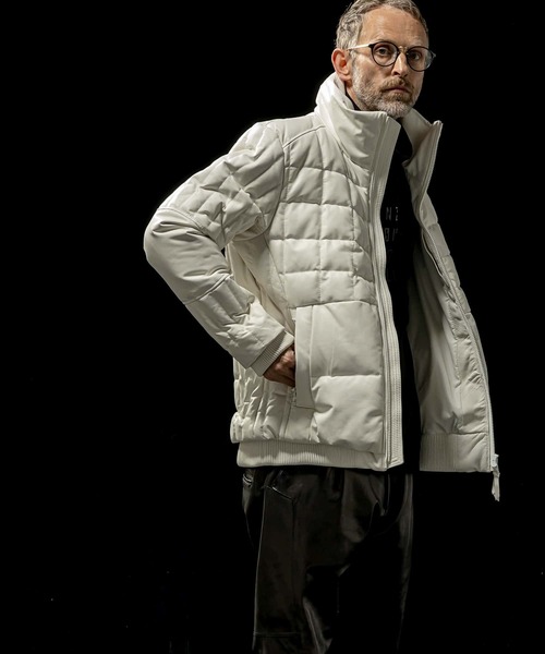 C DIEM（カルペディエム）の「C DIEM(カルペディエム)Leather Square Quilt Down Jacket /スクエアキルトレザーダウンジャケット（ダウンジャケット/コート・メンズ・ブラック/ホワイト・M/L）」の7枚目の写真