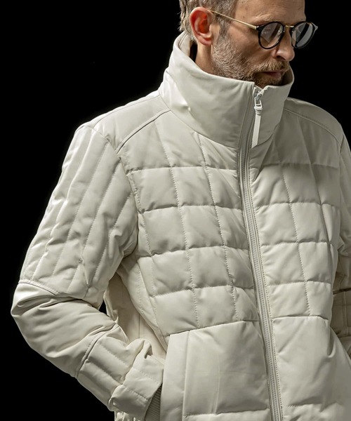 C DIEM（カルペディエム）の「C DIEM(カルペディエム)Leather Square Quilt Down Jacket /スクエアキルトレザーダウンジャケット（ダウンジャケット/コート・メンズ・ブラック/ホワイト・M/L）」の9枚目の写真