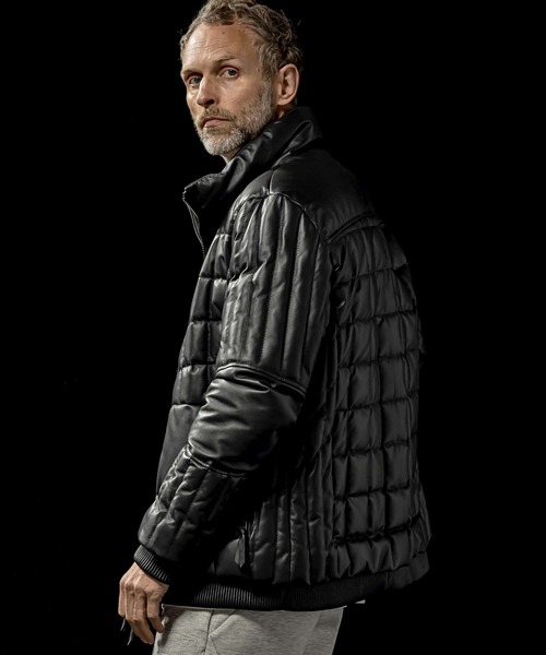 C DIEM（カルペディエム）の「C DIEM(カルペディエム)Leather Square Quilt Down Jacket /スクエアキルトレザーダウンジャケット（ダウンジャケット/コート・メンズ・ブラック/ホワイト・M/L）」の12枚目の写真