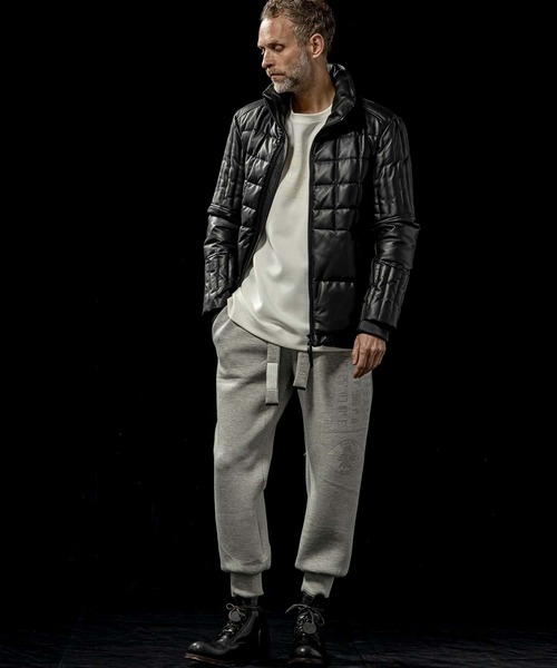 C DIEM（カルペディエム）の「C DIEM(カルペディエム)Leather Square Quilt Down Jacket /スクエアキルトレザーダウンジャケット（ダウンジャケット/コート・メンズ・ブラック/ホワイト・M/L）」の15枚目の写真