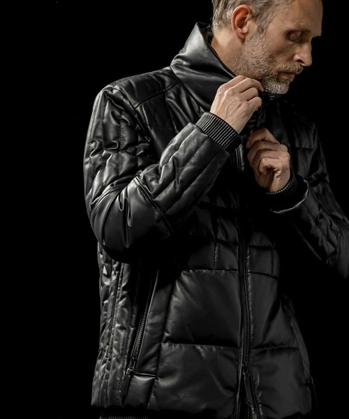 C DIEM（カルペディエム）の「C DIEM(カルペディエム)Leather Square Quilt Down Jacket /スクエアキルトレザーダウンジャケット（ダウンジャケット/コート・メンズ・ブラック/ホワイト・M/L）」の18枚目の写真