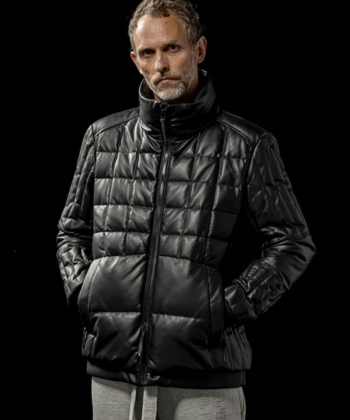 C DIEM（カルペディエム）の「C DIEM(カルペディエム)Leather Square Quilt Down Jacket /スクエアキルトレザーダウンジャケット（ダウンジャケット/コート・メンズ・ブラック/ホワイト・M/L）」の20枚目の写真