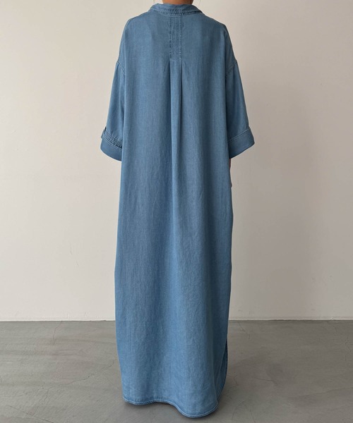 CANAL JEAN（キャナルジーン）の「RED CHOP WORKS　スキッパーデニムワンピース（ワンピース・レディース・ブラック/インディゴブルー・ONE SIZE）」の11枚目の写真