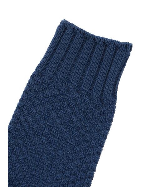 Samansa Mos2（サマンサ モスモス）の「ワッフル編みソックス（ソックス/靴下・レディース・ブルー/マスタード/ブラウン/オフホワイト・F）」の9枚目の写真