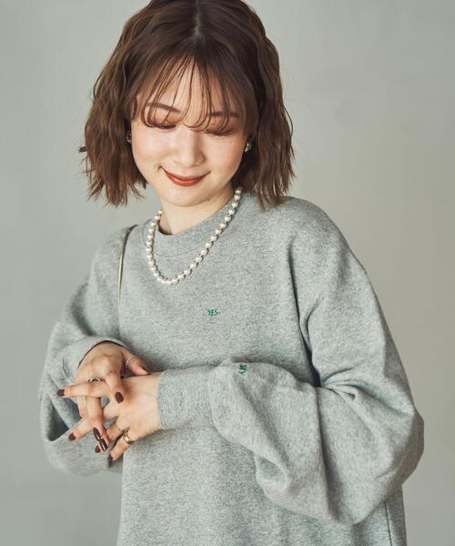 coen（コーエン）の「【WEB限定】USAコットンチビ刺繍裏毛スウェット（スウェット・レディース・ネイビー/グレー/ナチュラル/ケリーグリーン・FREE）」の5枚目の写真