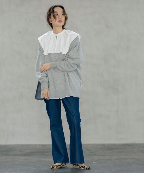 coen（コーエン）の「【WEB限定】USAコットンチビ刺繍裏毛スウェット（スウェット・レディース・ネイビー/グレー/ナチュラル/ケリーグリーン・FREE）」の11枚目の写真