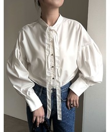 Re:EDIT | [2023A/W PRE ORDER]ボウタイ付きボリュームスリーブブラウス(シャツ/ブラウス)