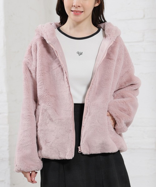 Honeys（ハニーズ）の「ファーフードブルゾン（ブルゾン）」 - WEAR