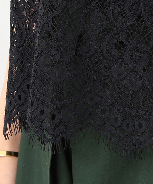 Ray BEAMS（レイビームス）の「Ray BEAMS / レース クルーネック ノースリーブ プルオーバー（シャツ/ブラウス・レディース・ホワイト/ブラック・0/1）」の14枚目の写真