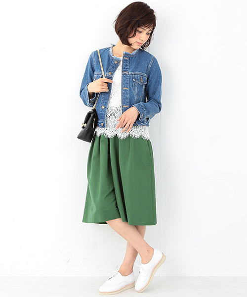 Ray BEAMS（レイビームス）の「Ray BEAMS / レース クルーネック ノースリーブ プルオーバー（シャツ/ブラウス・レディース・ホワイト/ブラック・0/1）」の9枚目の写真