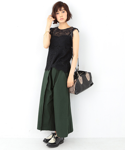 Ray BEAMS（レイビームス）の「Ray BEAMS / レース クルーネック ノースリーブ プルオーバー（シャツ/ブラウス・レディース・ホワイト/ブラック・0/1）」の10枚目の写真