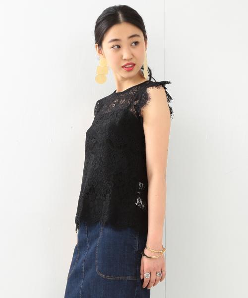 Ray BEAMS（レイビームス）の「Ray BEAMS / レース クルーネック ノースリーブ プルオーバー（シャツ/ブラウス・レディース・ホワイト/ブラック・0/1）」の18枚目の写真