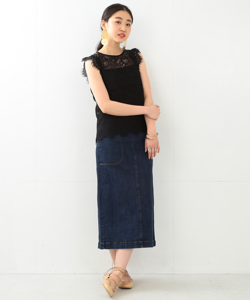 Ray BEAMS（レイビームス）の「Ray BEAMS / レース クルーネック ノースリーブ プルオーバー（シャツ/ブラウス・レディース・ホワイト/ブラック・0/1）」の22枚目の写真