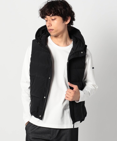 Grand PARK（グランドパーク）の「フードダウンベスト（ダウンベスト・メンズ・ブラック/カーキ/ネイビー/グレー・MEDIUM/X-LARGE/LARGE）」の2枚目の写真