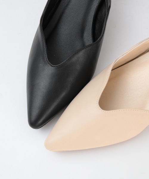 UR'S（ユアーズ）の「ウェーブラインスリングバックシューズ（パンプス・レディース・ブラック/ベージュ・L/LL/S/M）」の18枚目の写真