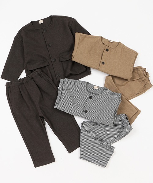 petit main（プティマイン）の「【リンク】BIGポケットセットアップ(キッズ)（セットアップ・キッズ・ベージュ/チャコール/マルチ・120cm/110cm/130cm/90cm/100cm）」の4枚目の写真