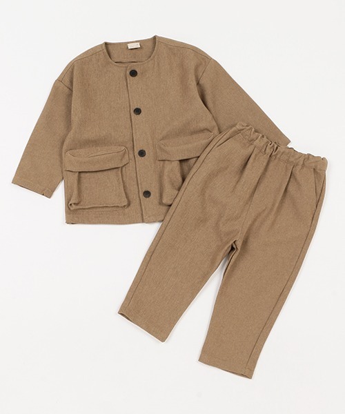 petit main（プティマイン）の「【リンク】BIGポケットセットアップ(キッズ)（セットアップ・キッズ・ベージュ/チャコール/マルチ・120cm/110cm/130cm/90cm/100cm）」の5枚目の写真
