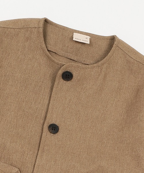 petit main（プティマイン）の「【リンク】BIGポケットセットアップ(キッズ)（セットアップ・キッズ・ベージュ/チャコール/マルチ・120cm/110cm/130cm/90cm/100cm）」の7枚目の写真