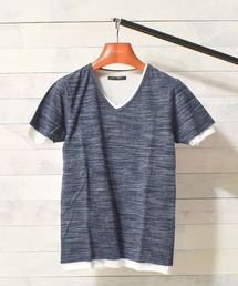 【Bling Leads】アンサンブルVネック半袖Tシャツ