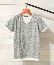 【Bling Leads】アンサンブルVネック半袖Tシャツ