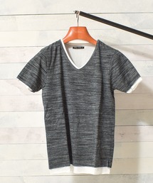 【Bling Leads】アンサンブルVネック半袖Tシャツ