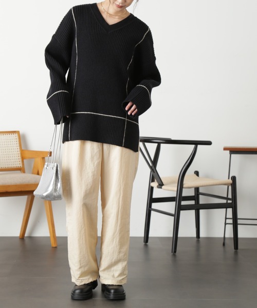 FREE'S MART（フリーズマート）の「◆２ＷＡＹネックウォーマー付きニット（ニット/セーター・レディース・ライトグリーン/オフホワイト/ブラック・FREE）」の22枚目の写真