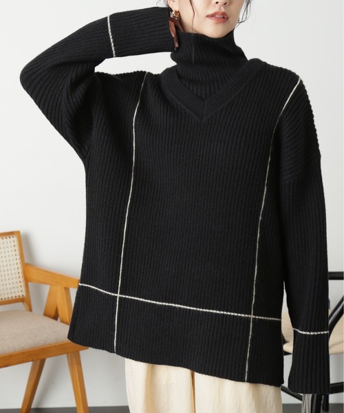 FREE'S MART（フリーズマート）の「◆２ＷＡＹネックウォーマー付きニット（ニット/セーター・レディース・ライトグリーン/オフホワイト/ブラック・FREE）」の19枚目の写真