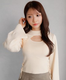 サイドスピンドルレイヤードニット