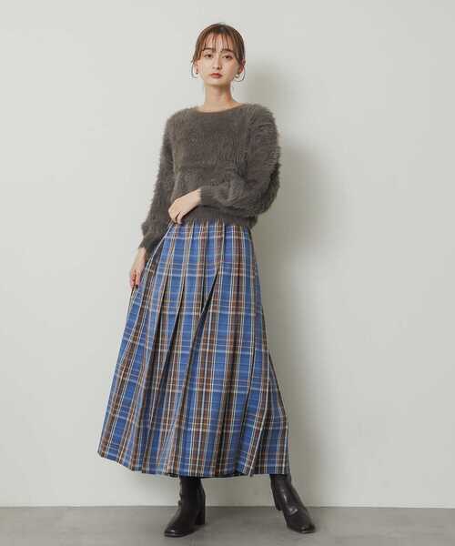 SENSE OF PLACE by URBAN RESEARCH（センスオブプレイスバイアーバンリサーチ）の「クルーネックフェザーセーター（ニット/セーター・レディース・チャコールグレー/ピンク/オレンジ/アイボリー/ライトブルー/ミント/イエロー・ONE）」の8枚目の写真