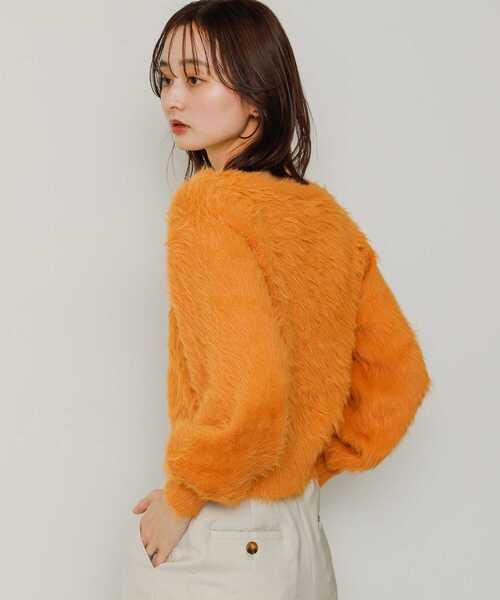 SENSE OF PLACE by URBAN RESEARCH（センスオブプレイスバイアーバンリサーチ）の「クルーネックフェザーセーター（ニット/セーター・レディース・チャコールグレー/ピンク/オレンジ/アイボリー/ライトブルー/ミント/イエロー・ONE）」の12枚目の写真