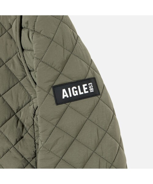 AIGLE（エーグル）の「撥水 インサレーションジャケット（ノーカラージャケット・レディース・モスグリーン/ブラック/ホワイト・36/40/38）」の4枚目の写真