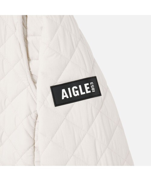 AIGLE（エーグル）の「撥水 インサレーションジャケット（ノーカラージャケット・レディース・モスグリーン/ブラック/ホワイト・36/40/38）」の9枚目の写真