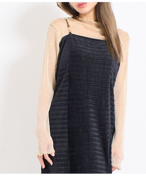 LATINA（ラティーナ）の「チェーンストラップ シャーリング ロング ワンピース（ワンピース・レディース・ブラック・L/M）」の17枚目の写真