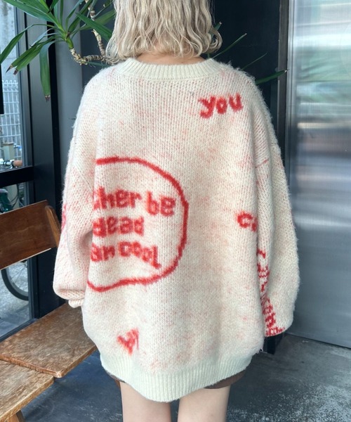 CIAOPANIC（チャオパニック）の「ハンドクラフトロゴニットプルオーバー（ニット/セーター・レディース・グリーン/チャコールグレー/アイボリー・FREE）」の16枚目の写真