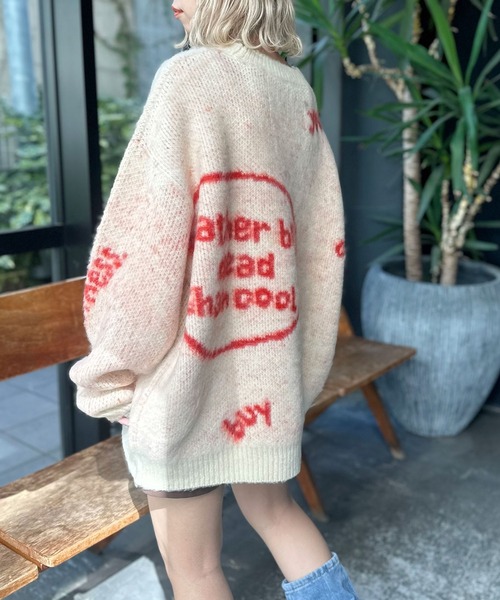 CIAOPANIC（チャオパニック）の「ハンドクラフトロゴニットプルオーバー（ニット/セーター・レディース・グリーン/チャコールグレー/アイボリー・FREE）」の10枚目の写真