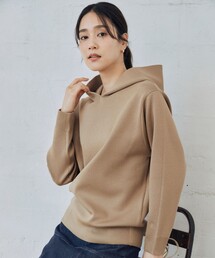 【洗える】シャイニースムースニット パーカー