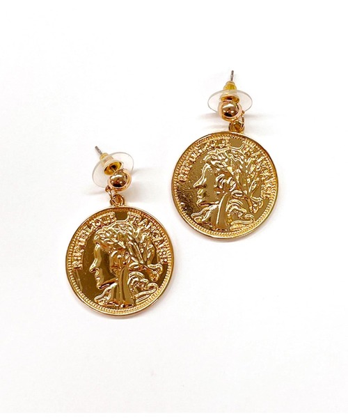 LATINA(ラティーナ)の「コインモチーフ ポストピアス(ピアス(両耳用)・レディース・ゴールド・FREE)」の4枚目の写真
