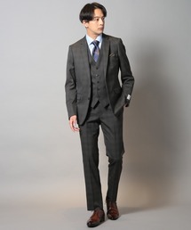 CROWDED CLOSET | ウールポリエステルグレンチェックスーツセットアップ（同素材ベストあり）(スーツセット)