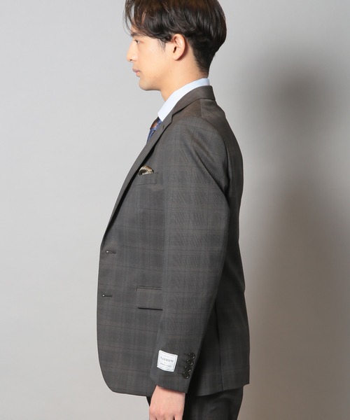 CROWDED CLOSET（クラウデッドクローゼット）の「ウールポリエステルグレンチェックスーツセットアップ（同素材ベストあり）（スーツセット・メンズ・ブラウン/ネイビー・04/03/02/01）」の9枚目の写真