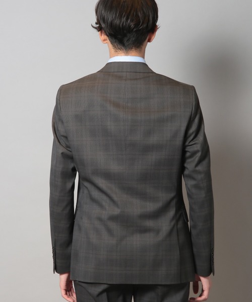 CROWDED CLOSET（クラウデッドクローゼット）の「ウールポリエステルグレンチェックスーツセットアップ（同素材ベストあり）（スーツセット・メンズ・ブラウン/ネイビー・04/03/02/01）」の10枚目の写真