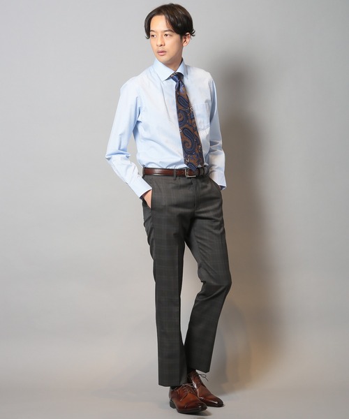 CROWDED CLOSET（クラウデッドクローゼット）の「ウールポリエステルグレンチェックスーツセットアップ（同素材ベストあり）（スーツセット・メンズ・ブラウン/ネイビー・04/03/02/01）」の6枚目の写真