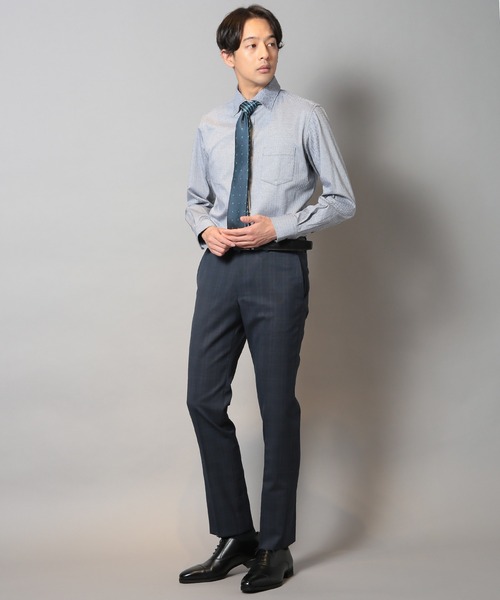 CROWDED CLOSET（クラウデッドクローゼット）の「ウールポリエステルグレンチェックスーツセットアップ（同素材ベストあり）（スーツセット・メンズ・ブラウン/ネイビー・04/03/02/01）」の4枚目の写真