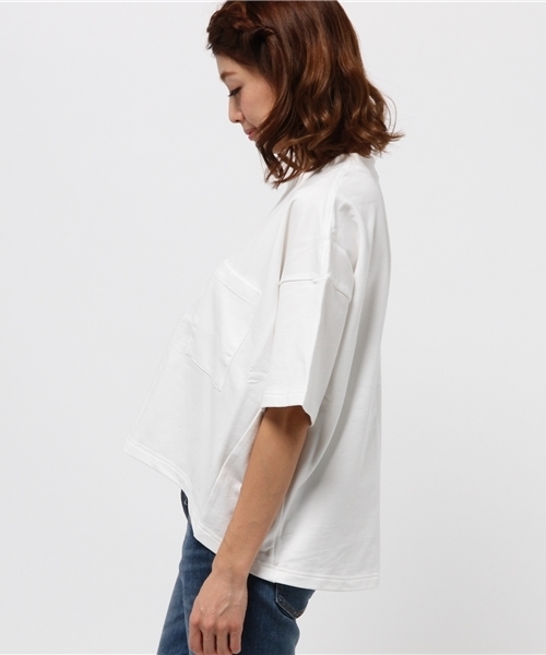 CIAOPANIC（チャオパニック）の「【Ciaopanic】　ダブルポケットTee（Tシャツ/カットソー・レディース・ホワイト/ブラック・FREE）」の4枚目の写真